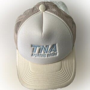 TNA Beige and Cream Trucker Hat with Blue Logo